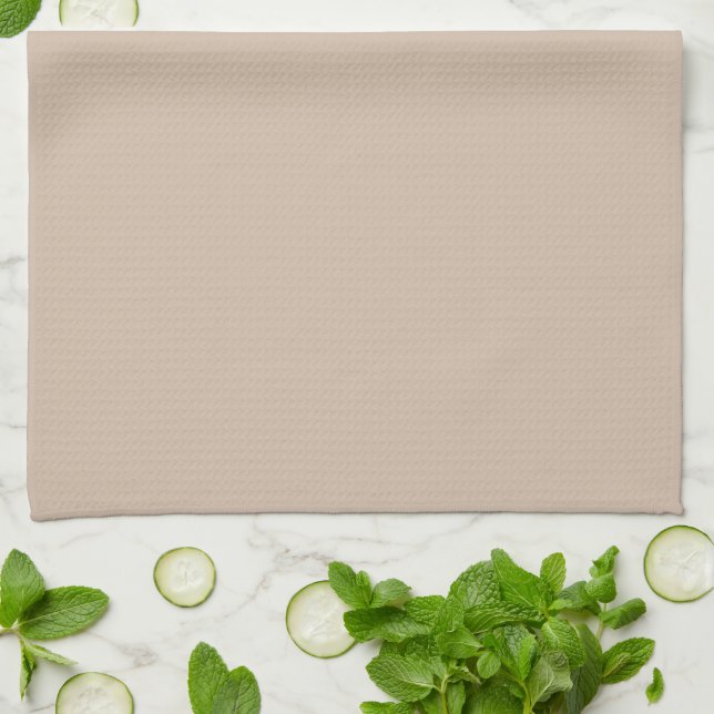 Minimalist beige tan neutral plain solid elegant kitchen towel (Folded)