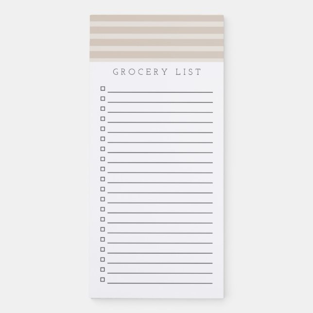 Minimalist Beige To-Do List Magnetic Notepad (Front)