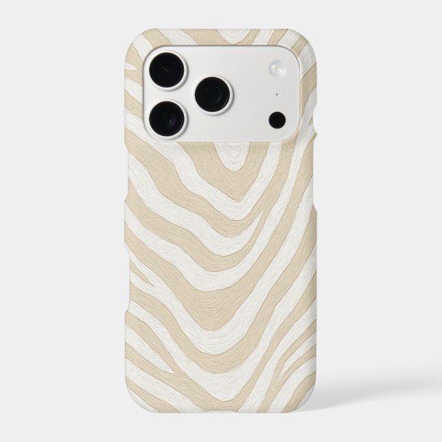 Minimalist Beige Wavy Abstract Pattern Phone Case  (Back)