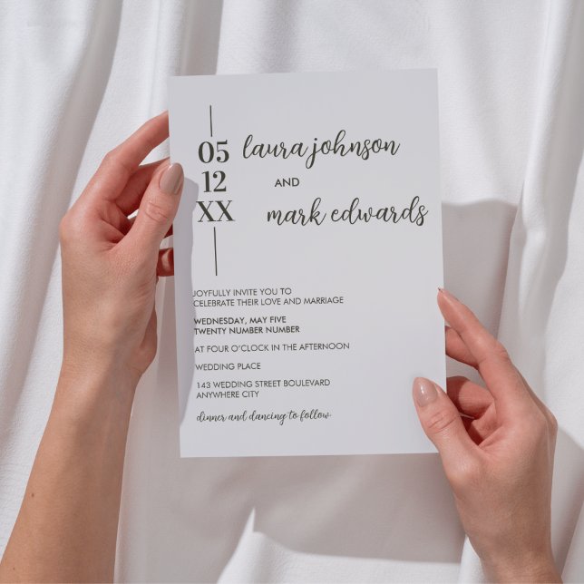 Minimalist Beige Wedding Invitation (Minimalist Beige Monogram Wedding invitation)