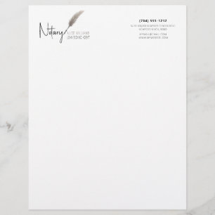 Minimalist Beige & White Simple Modern Notary Letterhead