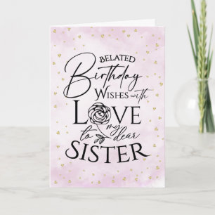 Minimalist Belated Birthday Cards For Sister