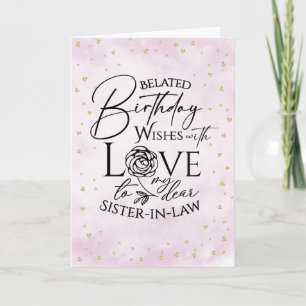 Minimalist Belated Birthday Cards  Sister-In-Law