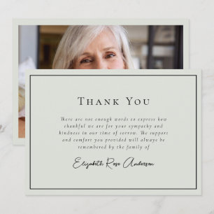 Minimalist Bereavement Funeral Thank You Card