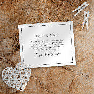 Minimalist Bereavement Funeral Thank You Card Flyer