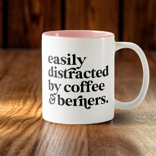 Minimalist Bernese Mountain Dog Lover Two-Tone Coffee Mug