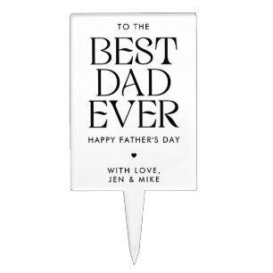 Minimalist Best Dad Ever Modern Father's Day Cake Topper
