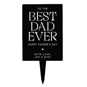 Minimalist Best Dad Ever Modern Father's Day Cake Topper
