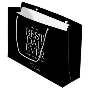 Minimalist Best Dad Ever Modern Father's Day Large Gift Bag
