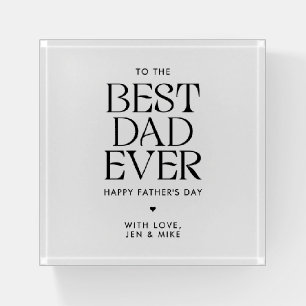 Minimalist Best Dad Ever Modern Father's Day Paperweight