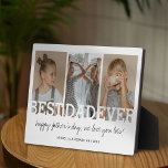 Minimalist Best Dad Ever Photo Plaque<br><div class="desc">Celebrate your world's best dad in the most endearing way with our Simple Father's Day Photo Plaque. This uniquely designed keepsake features three replaceable family photos, allowing you to capture and share those priceless memories with him. It boasts a bold, heartfelt 'BEST DAD EVER' proclamation. What's more? This isn't just...</div>