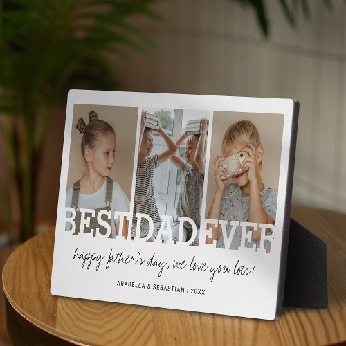 Minimalist Best Dad Ever Photo Plaque