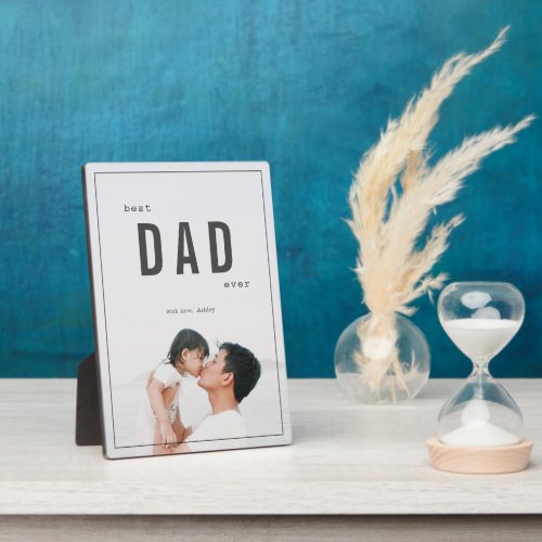 Minimalist Best Dad Photo Fathers Day Plaque