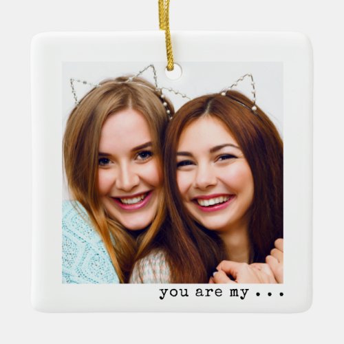 Minimalist Best Friend Forever Photo Ornament