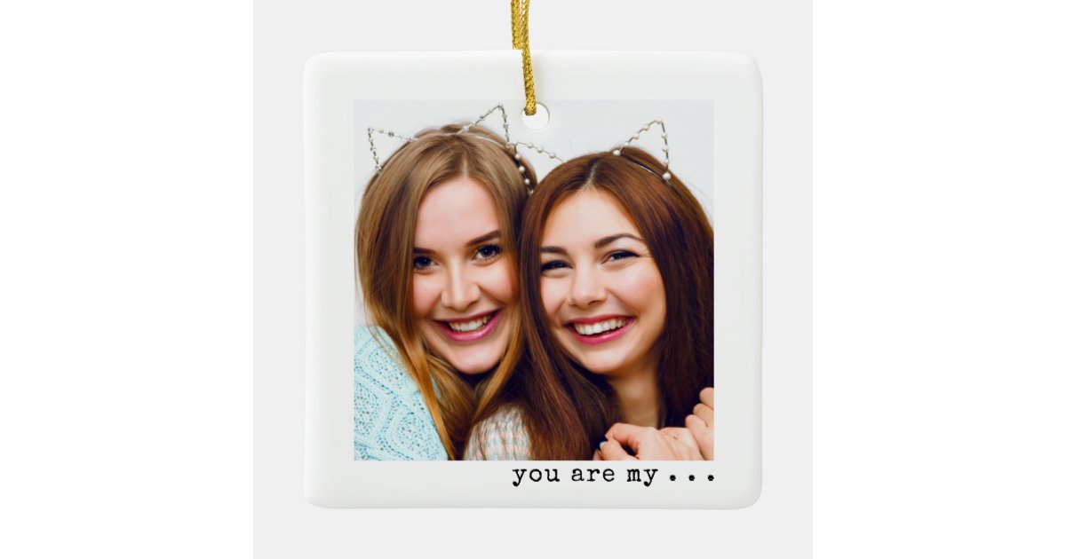 Picture of Minimalist Best Friend Forever Photo Ornament | Zazzle