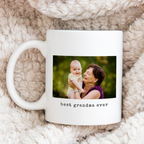 Minimalist Best Grandma Ever Photo Coffee Mug
