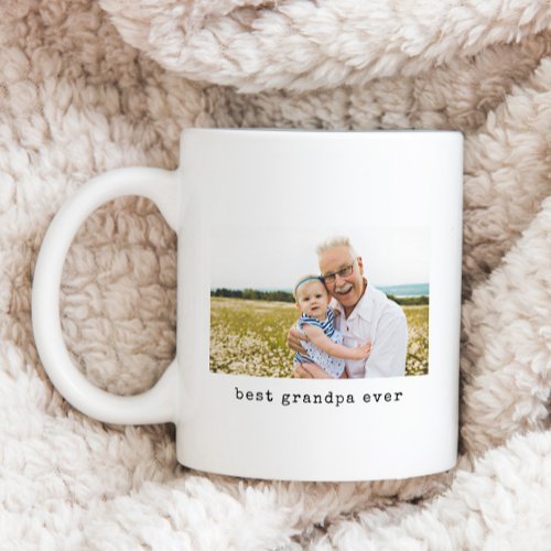 Minimalist Best Grandpa Ever Photo Coffee Mug