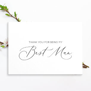 Minimalist Best Man Folded Thank You Card
