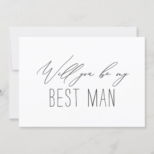Minimalist Best Man Groomsman Proposal Card