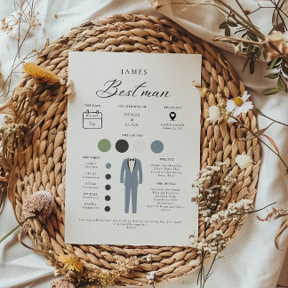 Minimalist Best Man Wedding Info Card