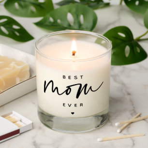 Minimalist Best Mom Ever elegant Script Typography Scented Candle