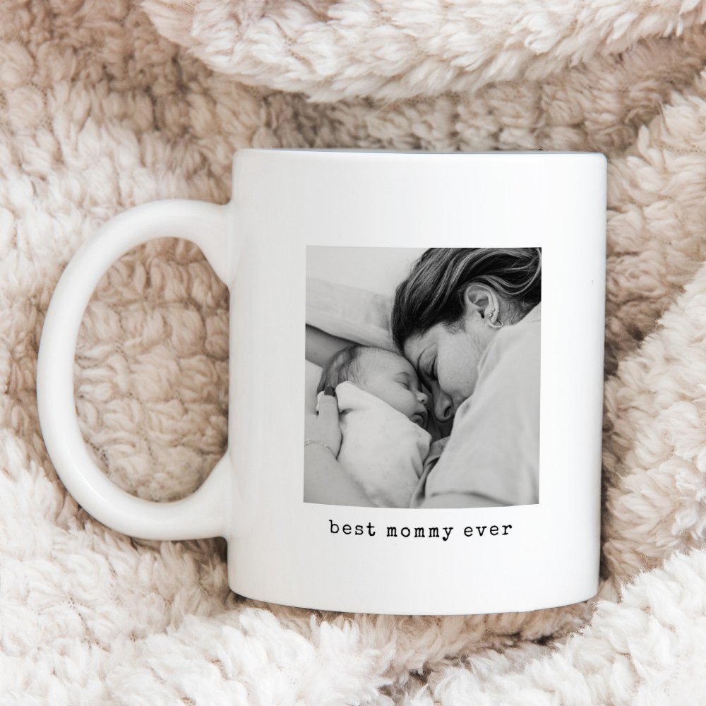 Discover Minimalist Best Mommy Ever Custom Photo Coffee Mug