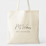 Minimalist Best Teacher Ever Tote Bag<br><div class="desc">Looking for a cute, simple and modern gift for your child's Teacher? This minimalist "Best Teacher Ever" personalized tote bag is a practical gift she can use every day! All text, including title and names, can be changed. You can change the title to fit your needs! (ex. Best Nurse Ever,...</div>