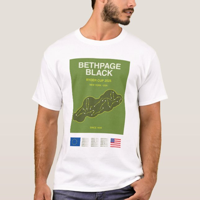 Minimalist Bethpage Black Ryder Cup Line Print Tee (Front)