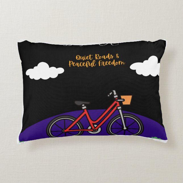 Minimalist Bicycle Art Design Accent Pillow (Front)