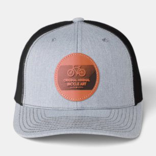 Minimalist Bicycle Art Leather Patch Hat
