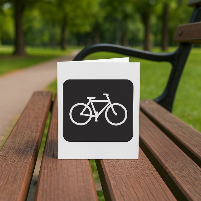 Minimalist Bicycle Black and White Bike Symbol Card (Creator Uploaded)