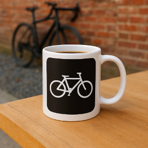 Minimalist Bicycle Black and White Bike Symbol Coffee Mug