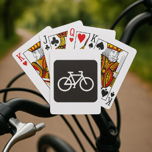Minimalist Bicycle Black and White Bike Symbol Poker Cards