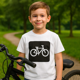 Minimalist Bicycle Black and White Bike Symbol T-Shirt
