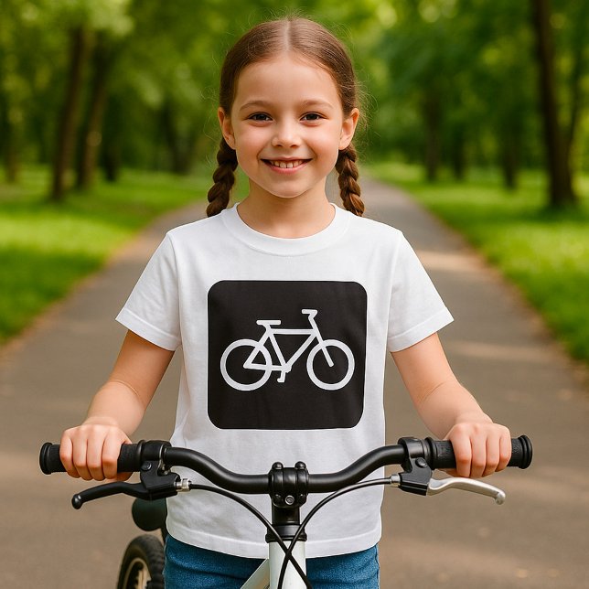 Minimalist Bicycle Black and White Bike Symbol T-Shirt (Creator Uploaded)