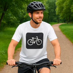 Minimalist Bicycle Black and White Bike Symbol T-Shirt