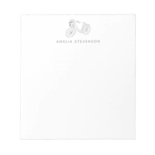 Minimalist Bicycle Line Drawing Personalized  Notepad