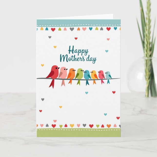 Minimalist Birds Mothers Day Card (Front)