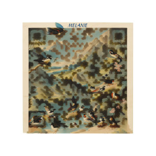 MINIMALIST BIRDS STREAM & MOUNTAIN AI QR CODE ART