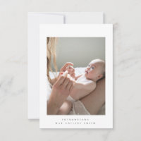 minimalist birth announcement card