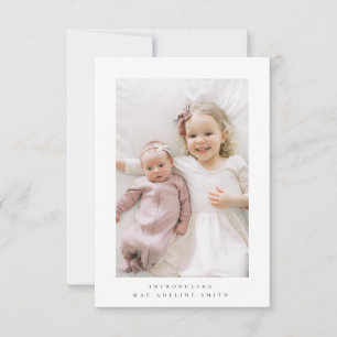 minimalist birth announcement post card