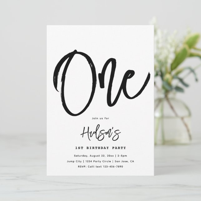 Minimalist Birthday Invitation | Simple Birthday (Standing Front)