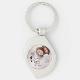 Minimalist Birthday Lettering Friend Photo Frame Keychain