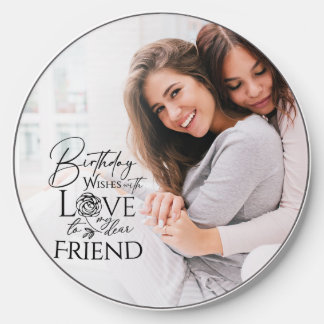 Minimalist Birthday Lettering Friend Photo Frame Wireless Charger