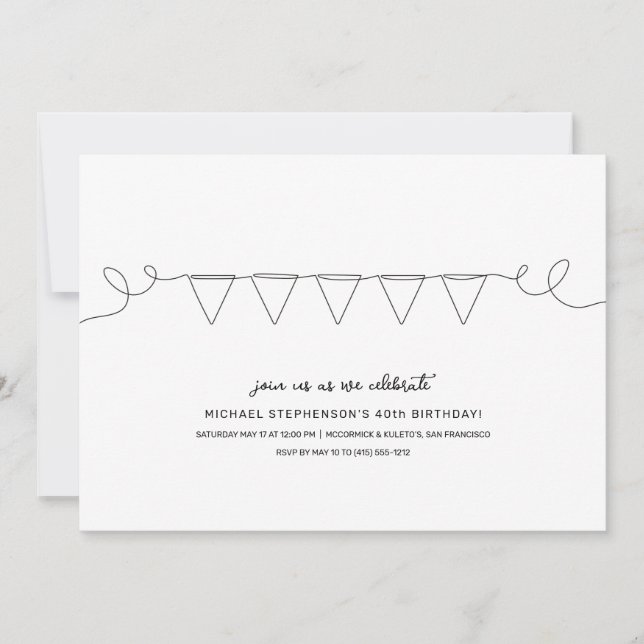 Minimalist Birthday Party Invitation (Front)
