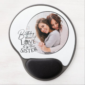 Minimalist Birthday Photo Calligraphy Sister  Gel Mouse Pad