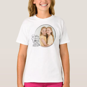 Minimalist Birthday Photo Calligraphy Sister T-Shirt
