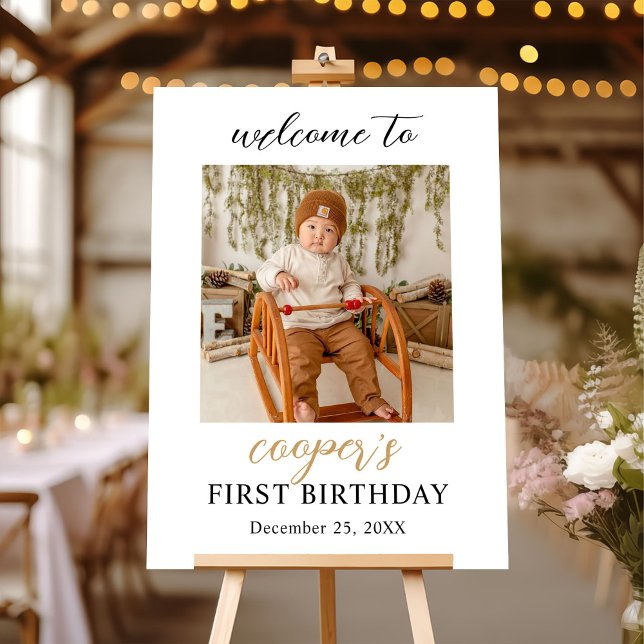 Minimalist Birthday Photo Welcome Sign (Creator Uploaded)