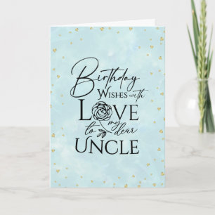 Minimalist Birthday Typography Greeting for Uncle Card