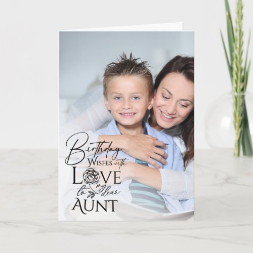Minimalist Birthday Typography Photo frame Aunt